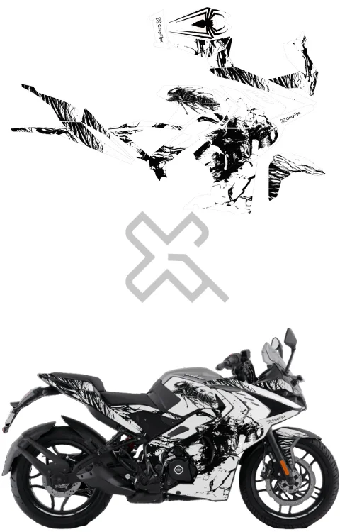 Venom Edition Full Body Sticker Compatible with Pulsar RS 200 | Printed In Premium Gloss Vinyl With FPF(Fade Protection Film), Water Proof, Precut Sticker, Pack Of 1 Compatible with Both Side